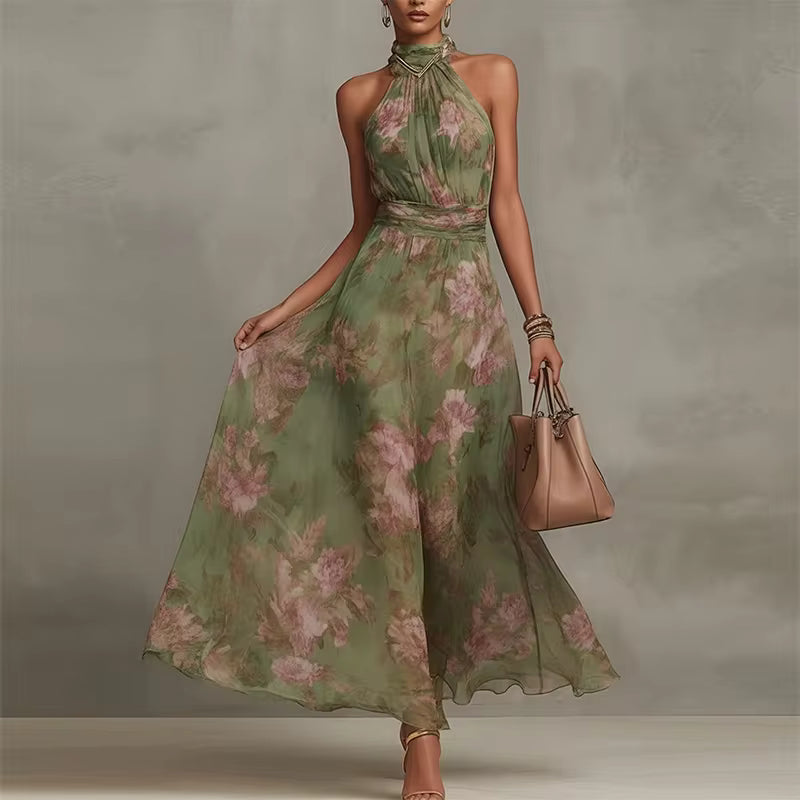 Robe longue Maison Lunéa fleurie col halter