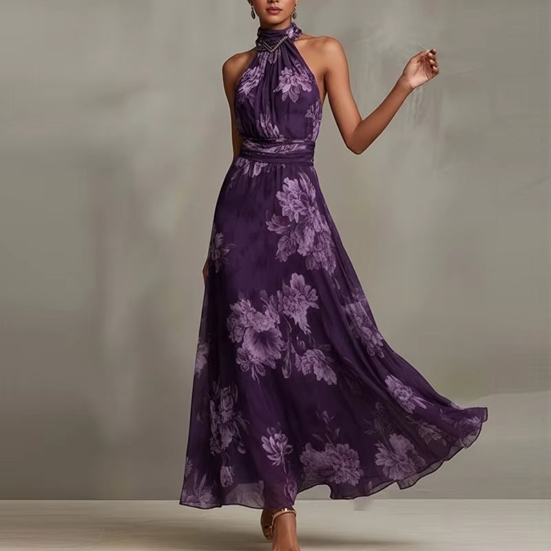 Robe longue Maison Lunéa fleurie col halter