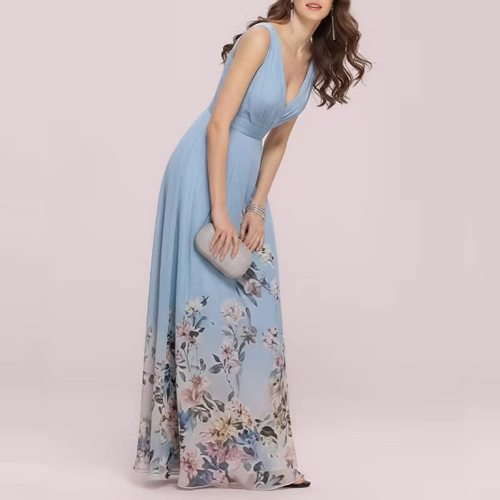 Robe Maison Lunéa fleurie botanique sans manches col V