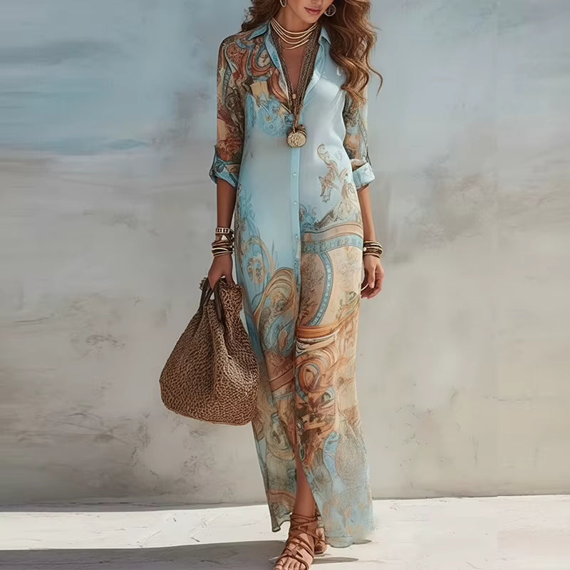 Robe longue Maison Lunéa, bohème imprimée