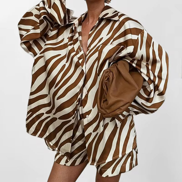 Ensemble chemise Maison Lunéa imprimée + short taille élastique