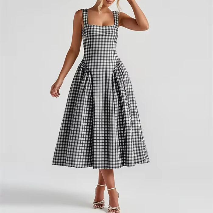 Robe midi Maison Lunéa vintage française, col carré