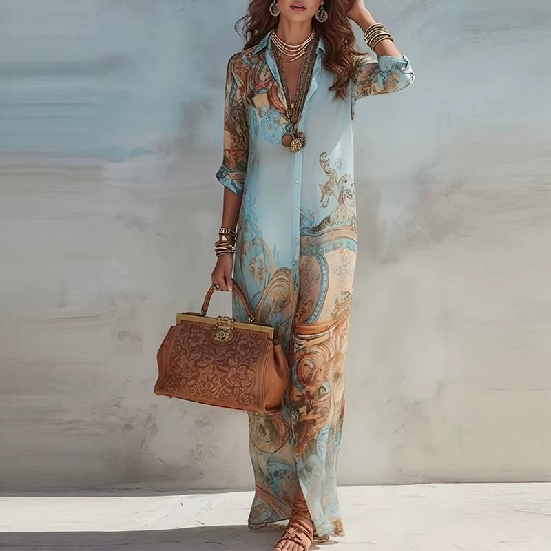 Robe longue Maison Lunéa, bohème imprimée