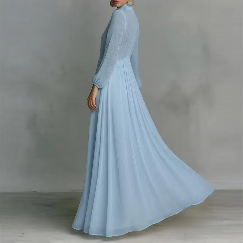 Robe longue Maison Lunéa manches longues col V, taille haute