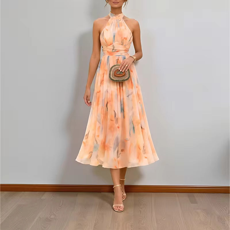 Robe longue Maison Lunéa fleurie col halter