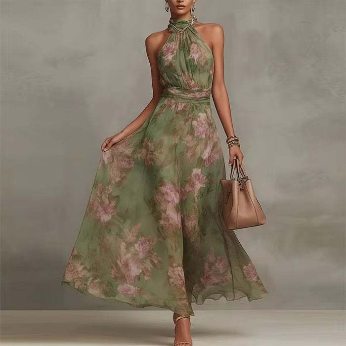 Robe longue Maison Lunéa fleurie col halter