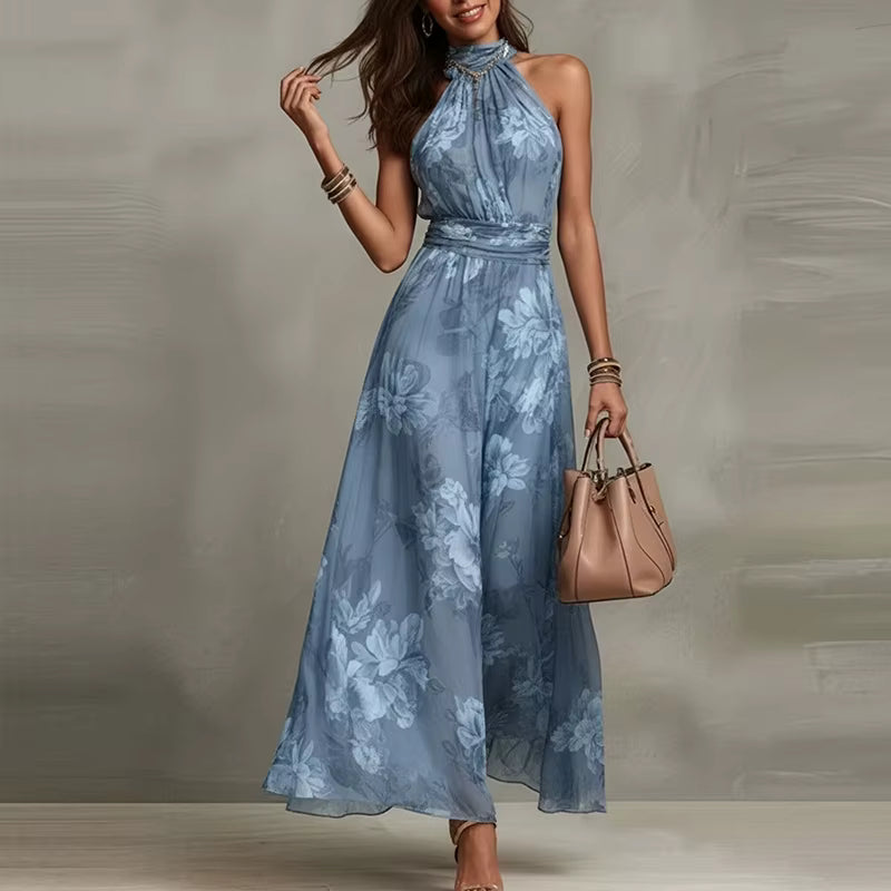 Robe longue Maison Lunéa fleurie col halter
